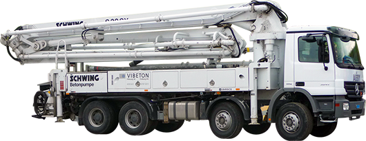 Aeby Transport Fribourg camion Betonpumpe Schwing S39